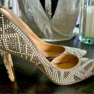 INC gorgeous, stiletto, studded Crystal and Pearl heels